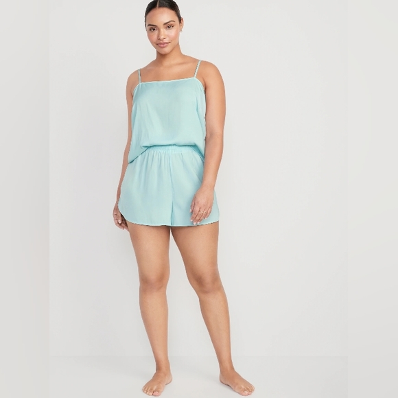 Old Navy Intimates & Sleepwear Light Blue Satin Pajama Lounge Set